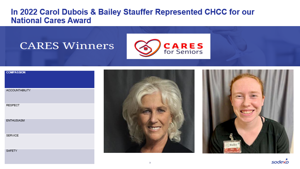 Carol and Bailey - Sodexo CARES award