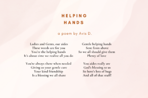 Helping Hands, a poem by Avis D.