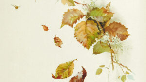 watercolor art - leaves - horiz