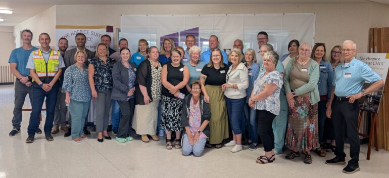 Photo of CHCC's hospice suites construction kickoff event attendees.