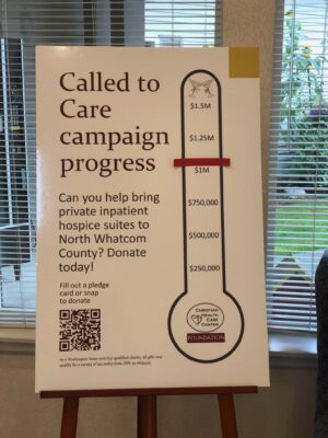 Campaign progress thermometer showing how much has been raised for CHCC's hospice suites